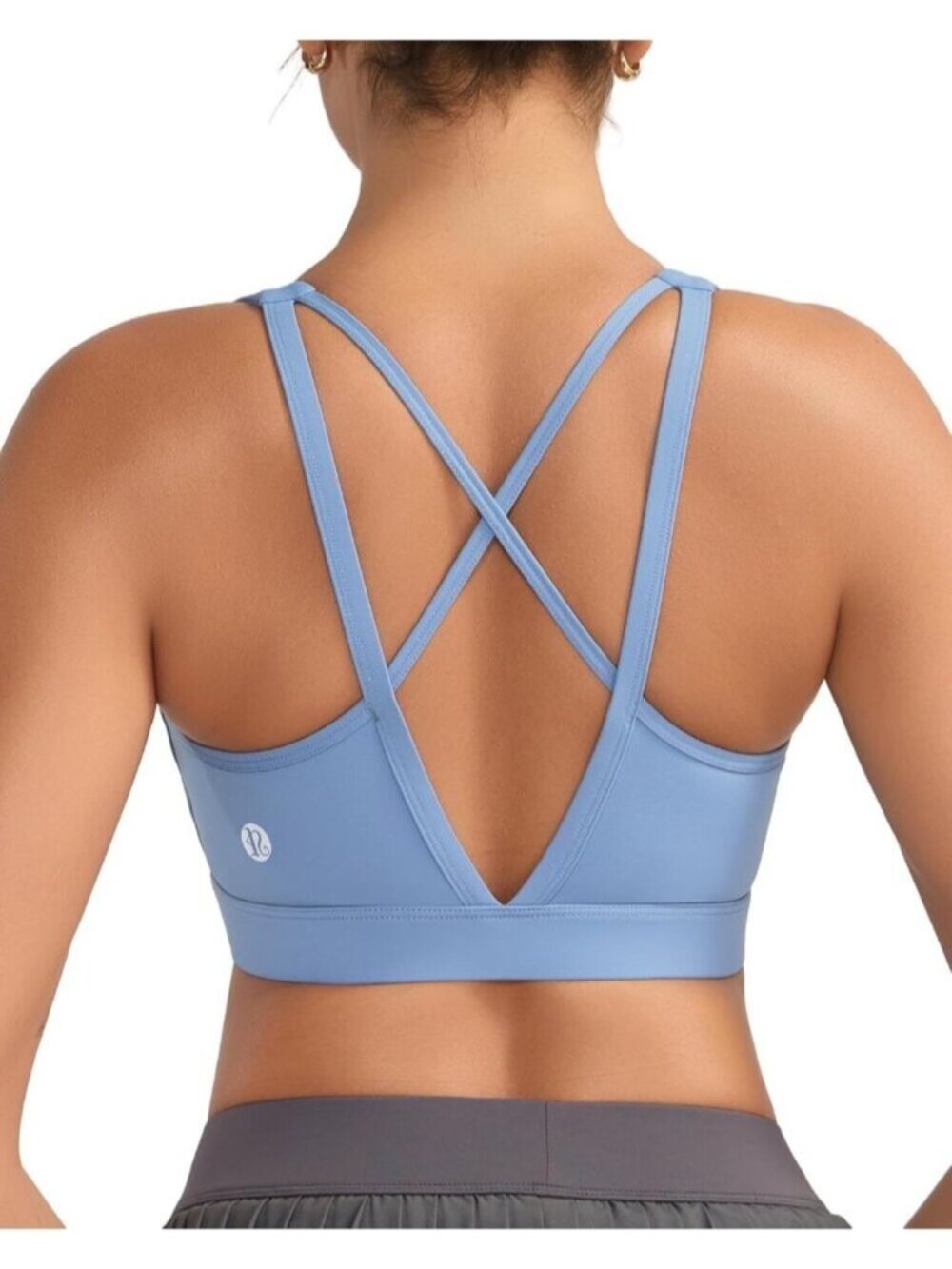 Women's Lake Blue High Impact Sports Bras for High Support Running Sports Bra